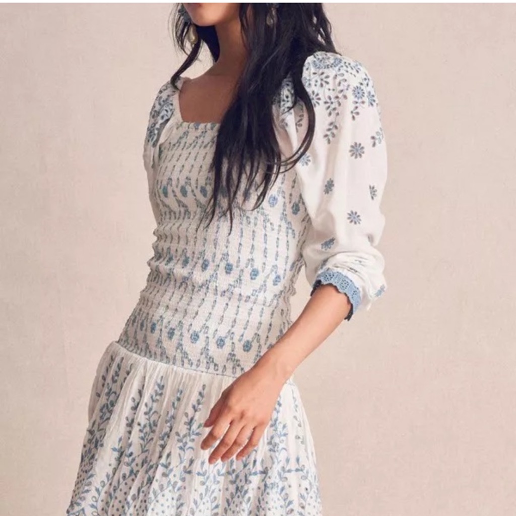 Loveshackfancy Jayce Crochet Embroidered Mini Dress In Ivory Shores, Size Medium
